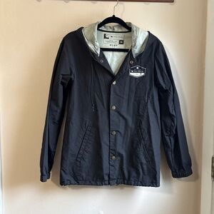 Mens Size X-Small Black To The Stars Wind Breaker / Rain Coat